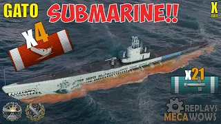 Submarine Gato 249K 4 kill 2 devastation | World of Warships Gameplay