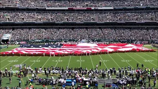 Philadelphia Eagles 2019 Season Home Opener National Anthem by trumpet and stadium fly over