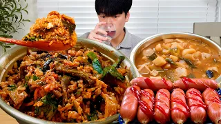 양푼세끼 ^ 냉장고 비우는 날~👋 이것저것 알차게 퍼담은 비빔밥에 왕 비엔나 소세지 + 🥘된장찌개까지~ 집밥먹방 ASMR real sound ^ モッパン MUKBANG