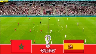 PES - Morocco vs Spain - FIFA World Cup 2022 Qatar - 1/8 final Full Match All Goals HD - Gameplay