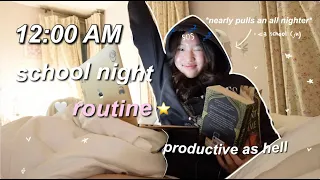 12:00 am productive school night routine (as a struggling freshman) | Kate Lekha