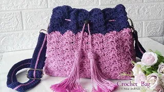 Shell Cluster Crochet Bag Cute And Easy Step By Step (Subtitle Available)