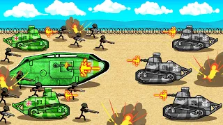 Fighting the Biggest WW1 Tank Battle Ever in Stickman Trenches!