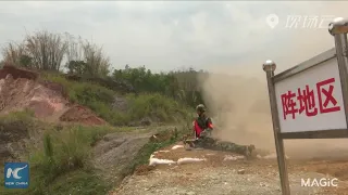 Chinese soldiers' hand grenade training