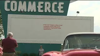 Volunteers restore old drive-in sign in Commerce Township