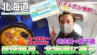 【北海道】還元率100%!?でホテル代が実質無料!?とGARAKUのスープカレー ANA 737-800 普通席 / 名古屋→新千歳