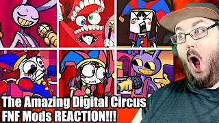 The Amazing Digital Circus Music Video 🎵 -  ALL TADC FNF Mods + Covers & Reskins 🎶 REACTION!!!