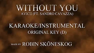 WITHOUT YOU (ACOUSTIC) - AVICII (ft. SANDRO CAVAZZA) | KARAOKE/INSTRUMENTAL w/ LYRICS