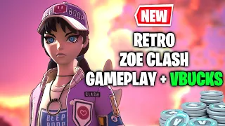 Fortnite Retro Zoe Clash Skin Gameplay - Mainframe Throwback Quest Pack (COMPLETE DAILY BONUS GOALS)