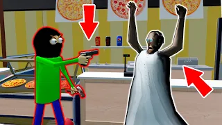 Baldi robber vs Granny vs Pizzeria - funny horror animation parody (p.144)