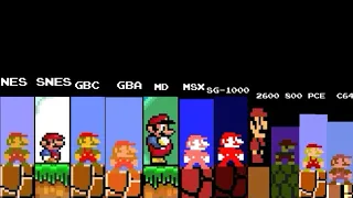 Super Mario Bros. NES Vs SNES Vs GBC Vs GBA Vs MD Vs MSX Vs SG-1000 Vs 2600 Vs PCE Vs 8-bit Vs C64