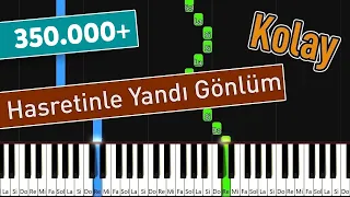 Hasretinle Yandı Gönlüm | Kolay Piyano | Nasıl Çalınır