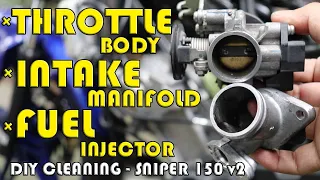 Throttle Body + Intake Manifold + Fuel Injector | DIY Cleaning | Sniper 150 | Daboys TV