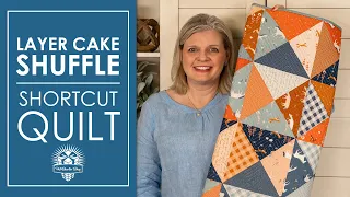 Easy Quarter-Square Triangle Blocks! Layer Cake Shuffle 🎴 Shortcut Quilt Pattern | Fat Quarter Shop