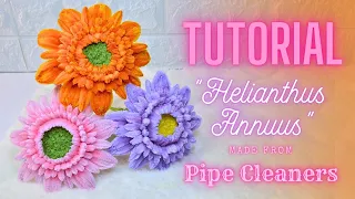 How to make flower with pipe cleaners | Helianthus Annuus made from chenille wire