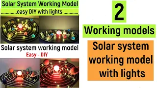 Solar system working models - solar system model with lights - science project model - diy - how to