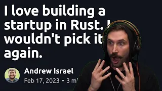 Prime Reacts:  Building a Startup in Rust; I won't do it again