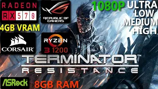 Terminator Resistance Benchmark with RYZEN 3 1200 8GB RAM & RX 570 4GB 1080P