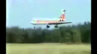 Посадка Ил-62 на поле.