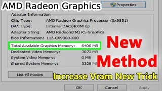 How to Increase AMD Radeon Graphics Dedicated Video Ram 1GB 2GB 3GB 4GB New Method 2020