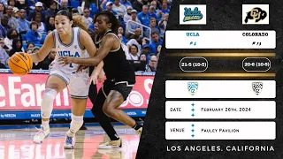 No. 8 UCLA vs No. 13 Colorado | Pac-12 | 2.26.24