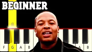 Still D.R.E. - Dr. Dre - Very Easy, From Slow to Fast Piano tutorial - Only White Keys - Beginner