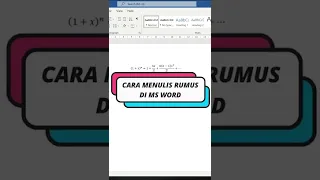 Cara Memasukkan Rumus Matematika di Word