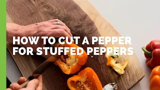 Cutting Bell Peppers for Stuffing