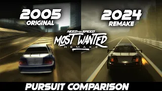 Need for Speed™ Most Wanted Remake - Pursuit Comparison With The 2005 Version and UE5 Version