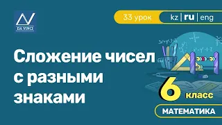 6 класс, 33 урок, Сложение чисел с разными знаками