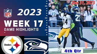 Pittsburgh Steelers vs  Seattle Seahawks Week 17 FINAL FULL GAME  | NFL Highlights Today 12/31/23