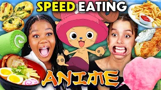 Speed Eating Challenge - Anime Edition! (Naruto, One Punch Man, One Piece)