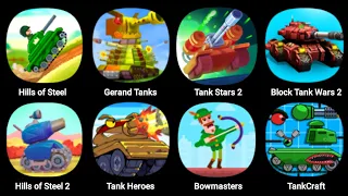 Hills Of Steel, Gerand Tanks, Tank Stars 2, Block Tank Wars 2, Tank Heroes, Bowmasters, Tank Craft