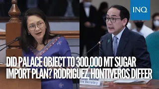 Did Palace object to 300,000 MT sugar import plan? Rodriguez, Hontiveros differ