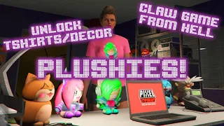 GTA5: CLAW/CRANE GAME (Unlock All PLUSHIES and Rewards- tshirts and office decor) #GTAOnline