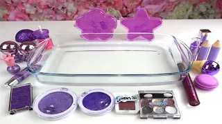 Purple vs Glitter - ASMR Slime Mixing Makeup Eyeshadow 14 Oddly Satisfying and Relaxing