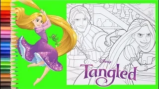 Coloring Disney Princess Rapunzel and Flynn - Tangled Coloring Pages for kids