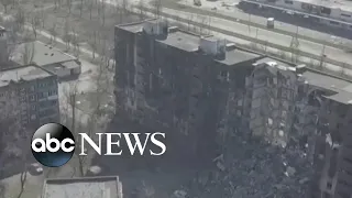 New drone footage shows destroyed houses after heavy fighting in Mariupol