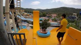 try all Water slides at AQUA FANTASY 2022 on-ride POV | 4K