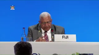 Fijian Prime Minister speaks at the Launch of Infrastructure for Resilient Island States