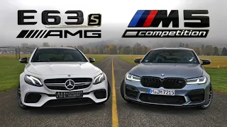 DRAG RACE: BMW M5 Competition vs Mercedes E63s AMG T-Modell | Fahr doch