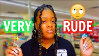 ASMR ✨Rude Dollar Tree Cashier 🙄 Grocery Store Check Out RP (✨she wants to fight✨)