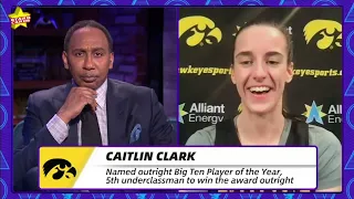 Iowa's Caitlin Clark shares with Stephen A. Smith about getting shout outs from NBA stars