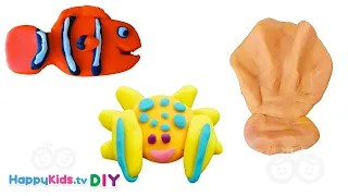 Play doh Sea Animals | Paper Crafts | Kid's Crafts and Activities | Happykids DIY