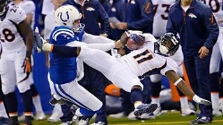 Pat McAfee Huge Hit On Trindon Holliday || Colts vs Broncos Week 7 2013