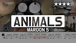 [Lv.15] Animals - Maroon 5  (★★★★☆) Pop Drum Cover (Score, Lessons, Tutorial) | DRUMMATE