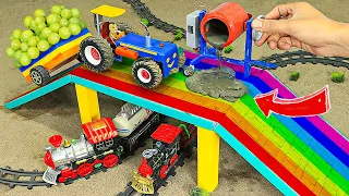 Top diy tractor making mini Concrete bridge #13 | diy tractor | water pump | @KeepVilla|DongAnh mini