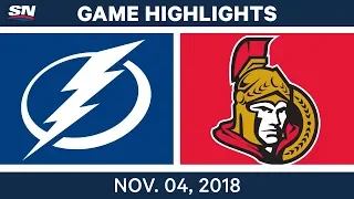 NHL Highlights | Lightning vs. Senators– Nov. 4, 2018