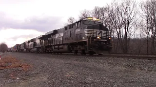 5 Engines lead NS Trailer Train 22W 63rd Street Yard-Chicago, IL to Rutherford PA at Newport PA