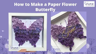 How to Make a Paper Flower Butterfly Shadowbox 8x8 Butterfly